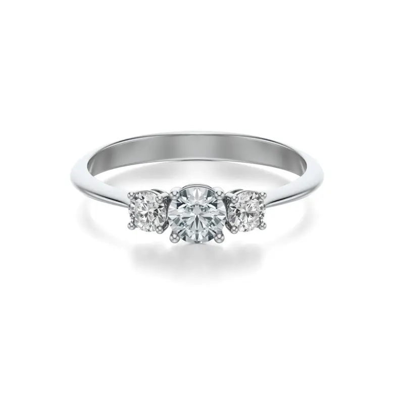 Pierścionek z białego złota z diamentami